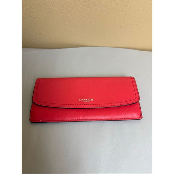 Coach New York Slim Leather Continental Wallet in Bright Pink - Picture 2 of 11